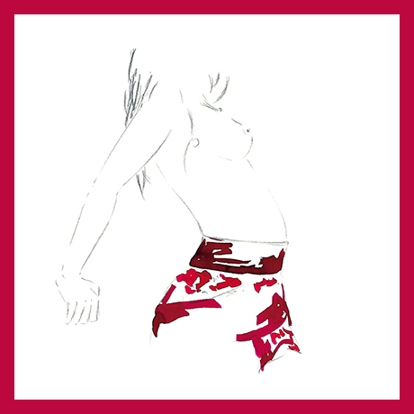 dessin académique, nu, femme, rouge, Didier Martin, Lausanne